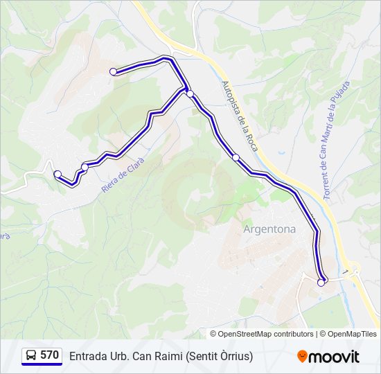 Mapa de 570 de autobús