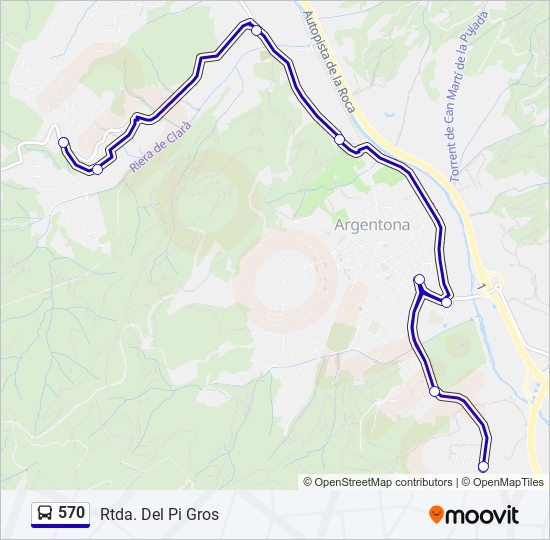 Mapa de 570 de autobús