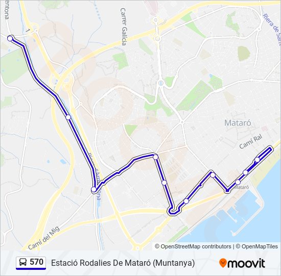 Mapa de 570 de autobús