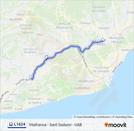 L1624 Bus Line Map