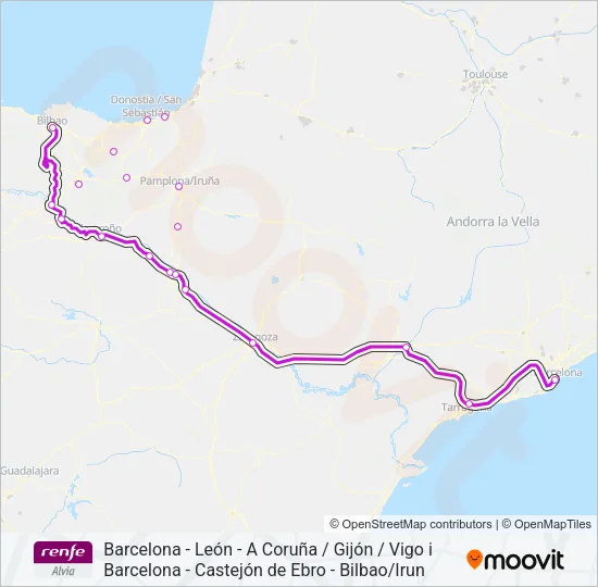 ALVIA Train Line Map