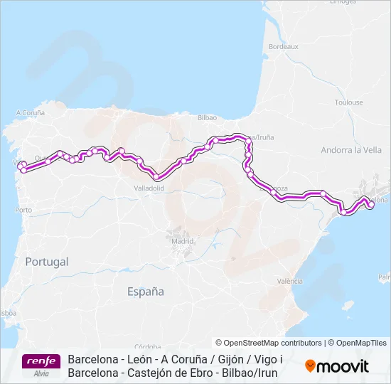 ALVIA Train Line Map