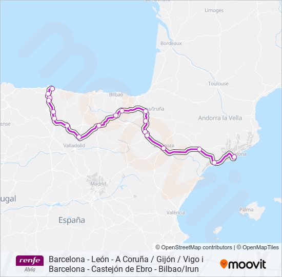 ALVIA train Line Map