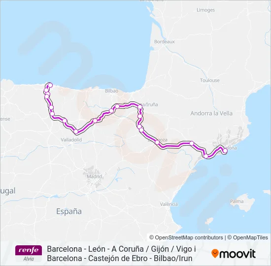 ALVIA Train Line Map