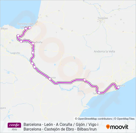 ALVIA Train Line Map