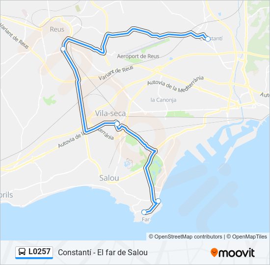 Mapa de L0257 de autobús