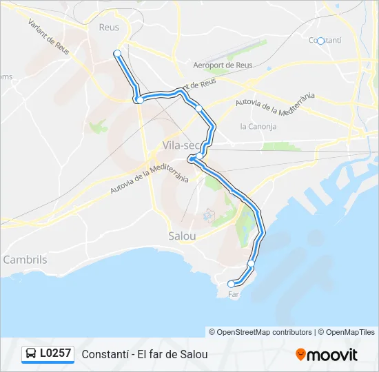 L0257 Bus Line Map