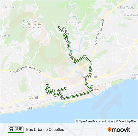 Mapa de CUB de autobús