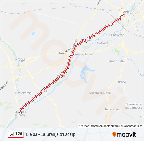 Mapa de 126 de autobús