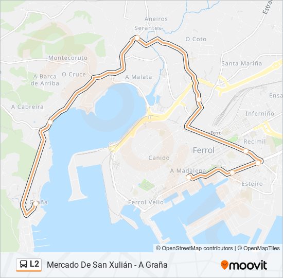 l2 Route: Schedules, Stops & Maps - A Graña (Updated)