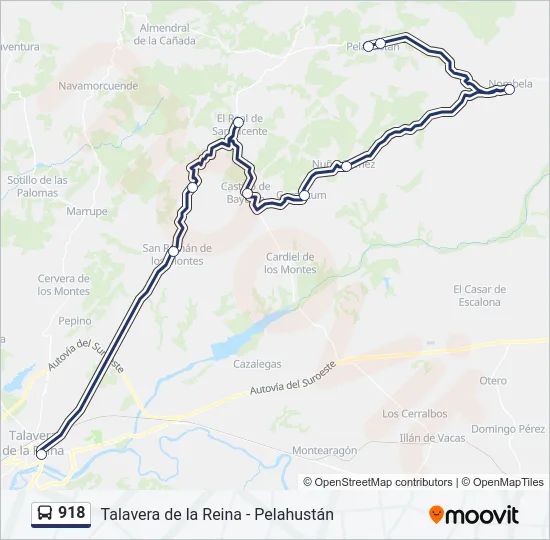 918 Bus Line Map