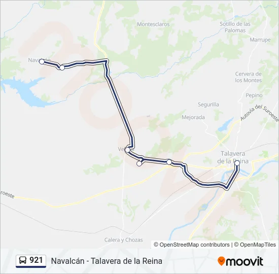 921 Bus Line Map