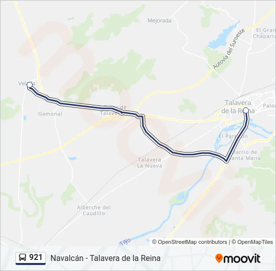 921 Bus Line Map