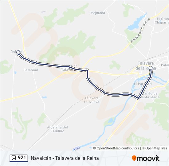 921 bus Line Map