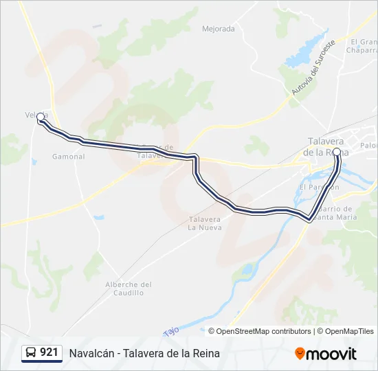 921 Bus Line Map