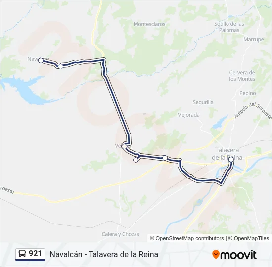 921 Bus Line Map