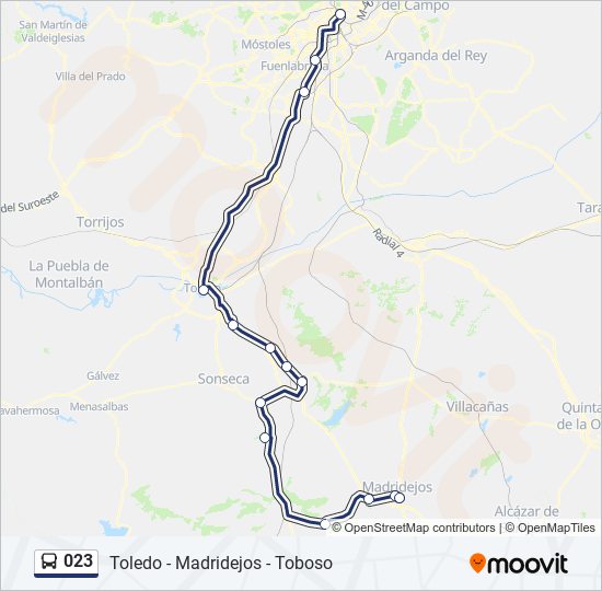 023 bus Mapa de línia