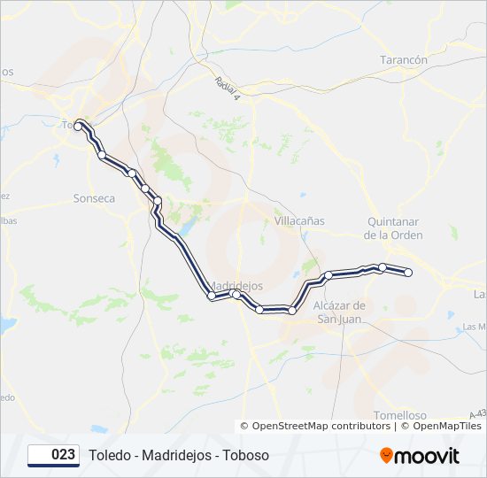 Mapa de 023 de autobús