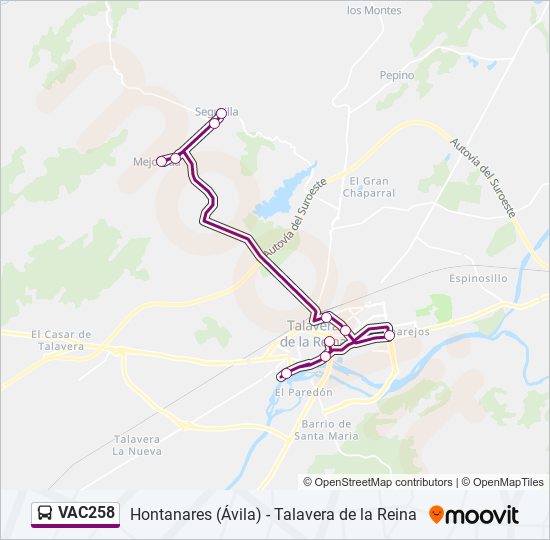 VAC258 bus Line Map