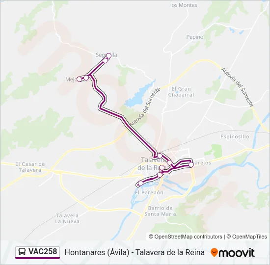VAC258 Bus Line Map