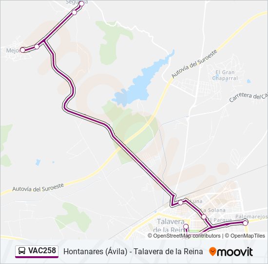 VAC258 bus Line Map