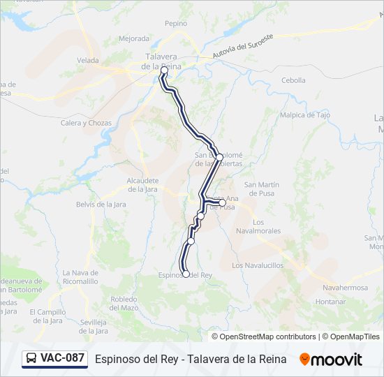 VAC-087 bus Line Map