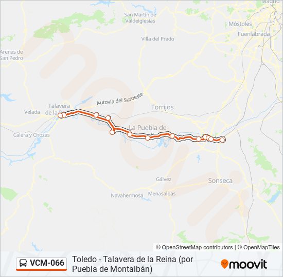 Mapa de VCM-066 de autobús