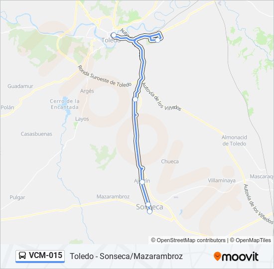 Mapa de VCM-015 de autobús