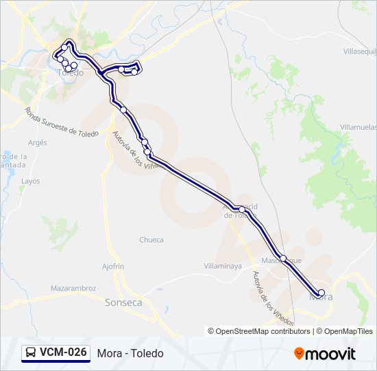 Mapa de VCM-026 de autobús