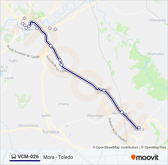 Mapa de VCM-026 de autobús