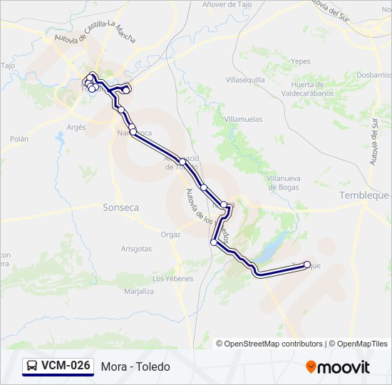 Mapa de VCM-026 de autobús
