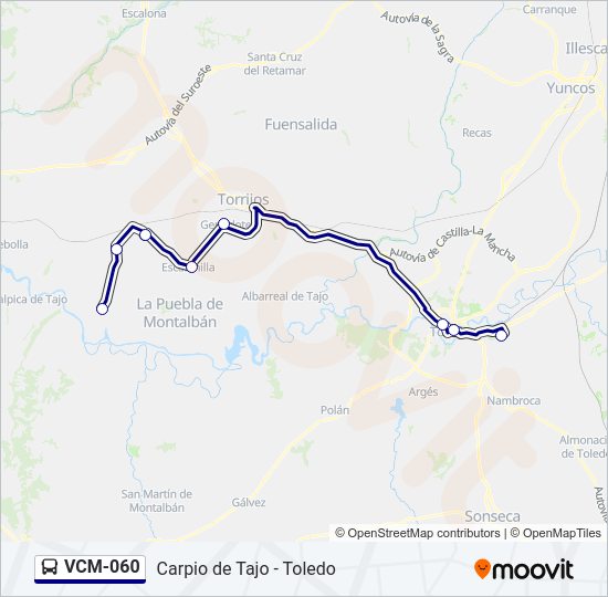 Mapa de VCM-060 de autobús