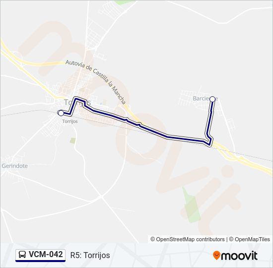 Mapa de VCM-042 de autobús