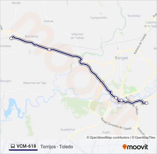 Mapa de VCM-618 de autobús