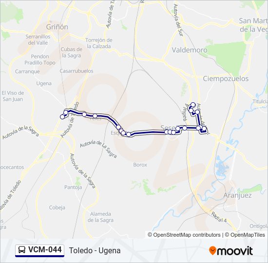 Mapa de VCM-044 de autobús