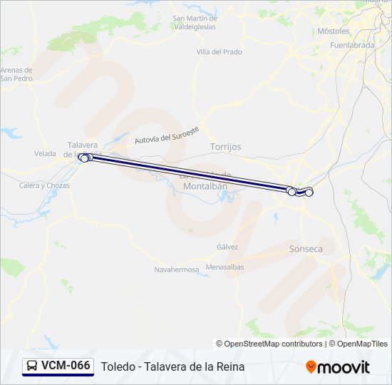 Mapa de VCM-066 de autobús