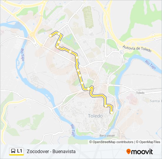 Mapa de L1 de autobús