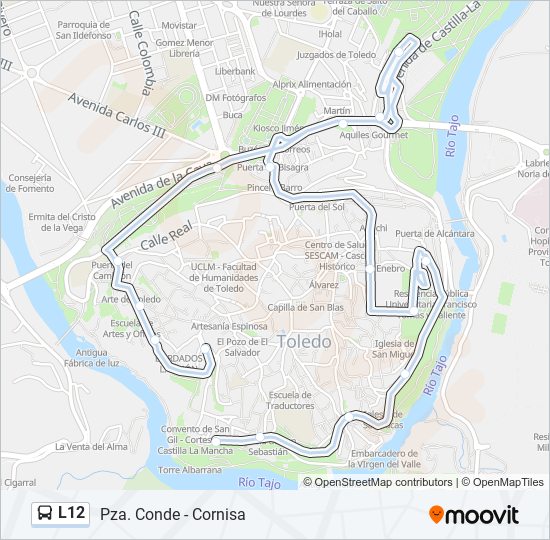 Mapa de L12 de autobús