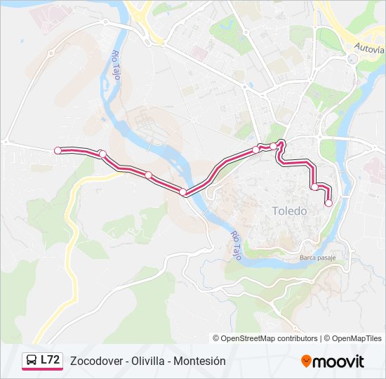 L72 bus Mapa de línia