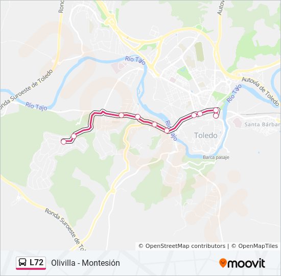 L72 bus Line Map