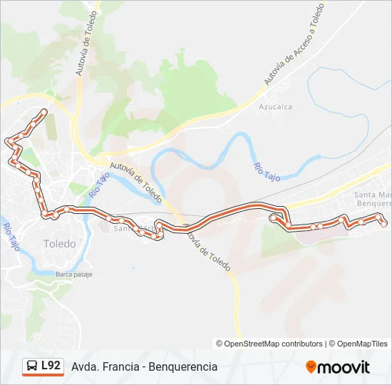 L92 Bus Line Map