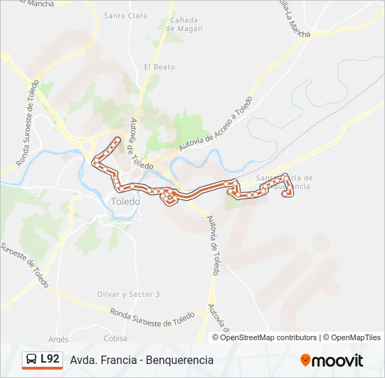 L92 Bus Line Map