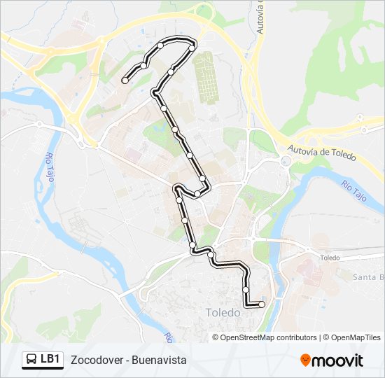 Mapa de LB1 de autobús