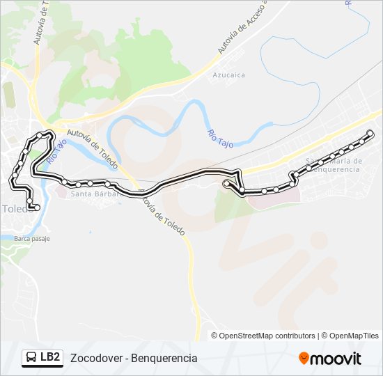 Mapa de LB2 de autobús