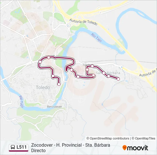 L511 Bus Line Map