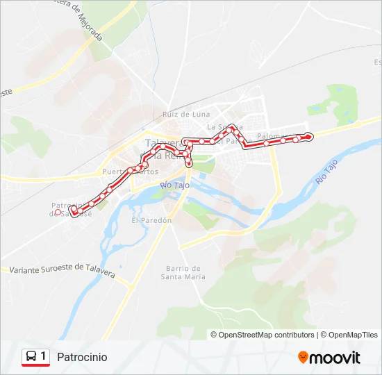 1 Bus Line Map