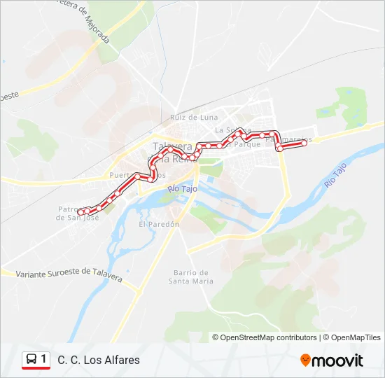 1 Bus Line Map