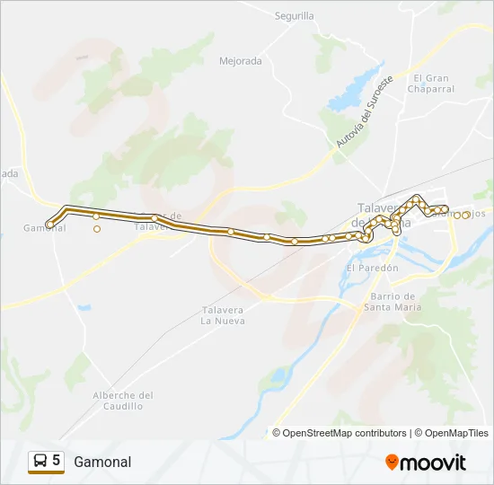 5 Bus Line Map