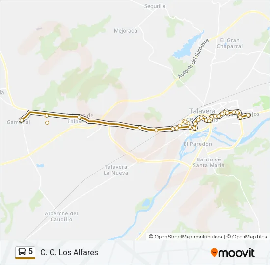 5 Bus Line Map