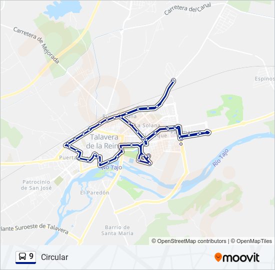 9 bus Line Map